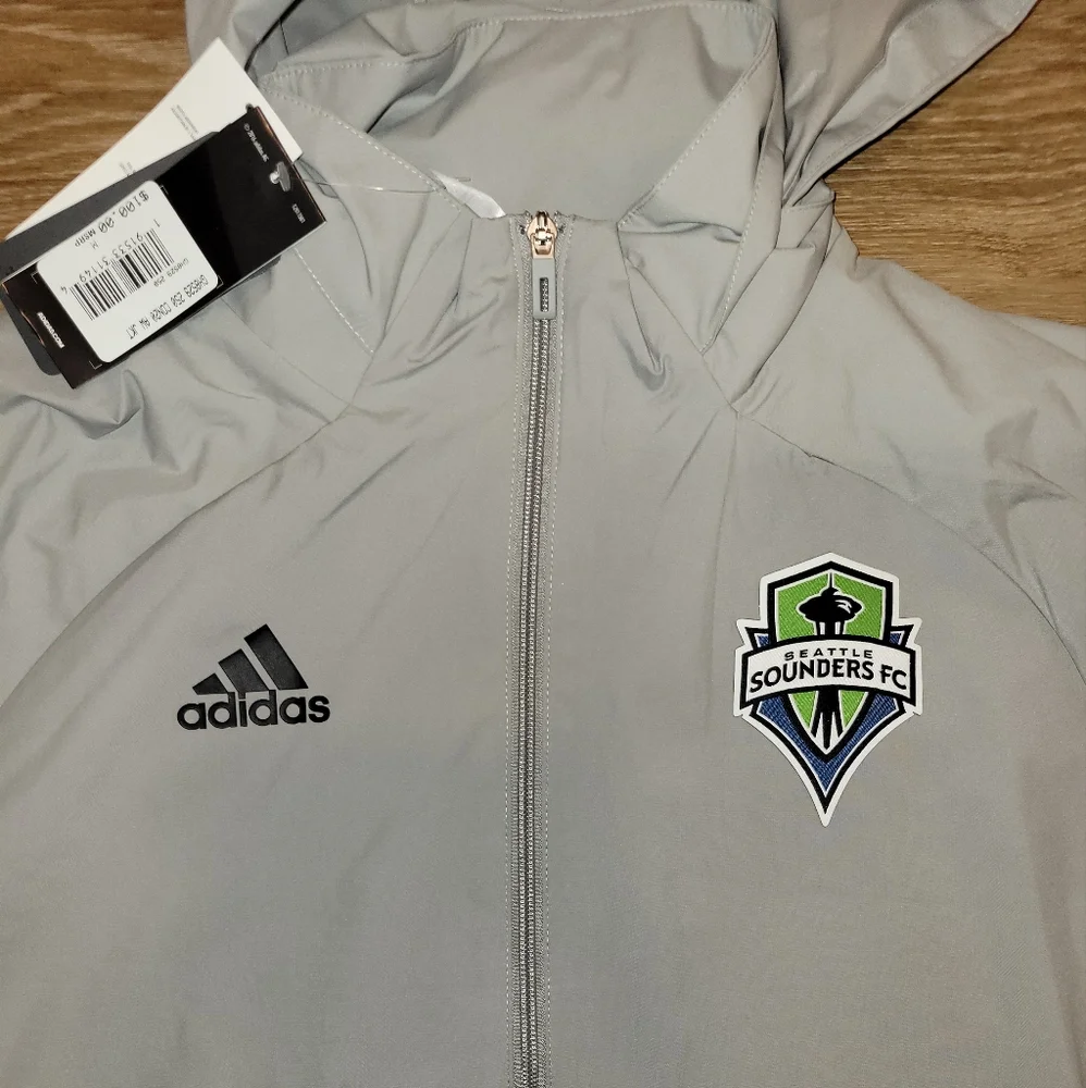 MLS Adidas Seattle Sounders AeroReady Hoodie Jacket Mens Size Medium New